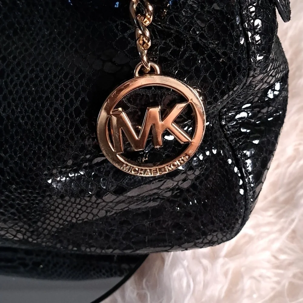 Michael Kors Snakeskin Embossed  Shoulder Bag
